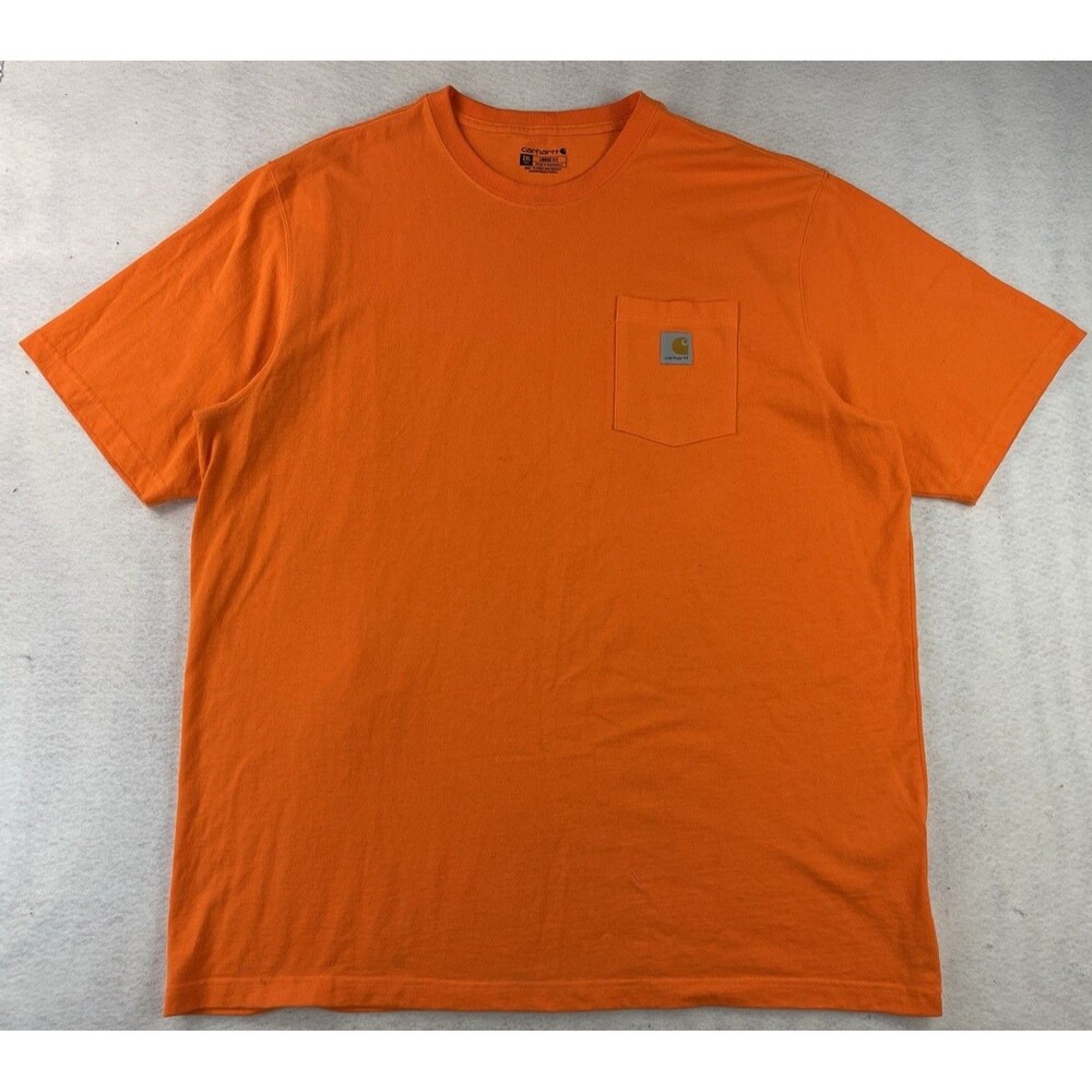 Carhartt Men’s 2XL Orange Loose Fit Short Sleeve Heavy Weight Pocket T-Shirt